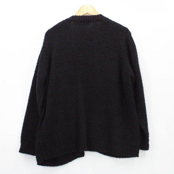 Vintage Bonnie Lee Cardigan Sweater Womens Black Open Front Knit Size 44 80s - Picture 7 of 9